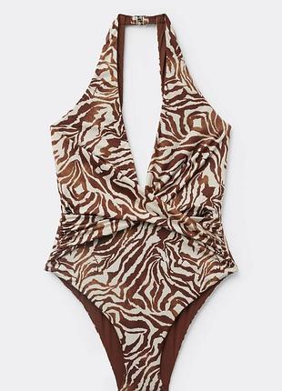 Calzedonia слитный купальник cairo brown zebra