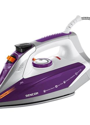 Утюг sencor 2400вт с технологией anti-calc белый с фиолетовым (ssi8710vt)