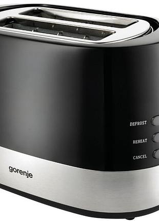 Тостер gorenje t850bk черный 850 вт пластиково-металлический корпус автоматический подъем 7 уровней нагрева (t850bk)