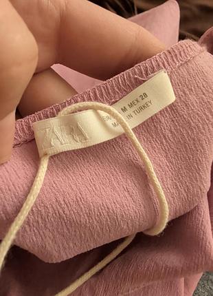 Zara мини платье розовое с вырезами 6
