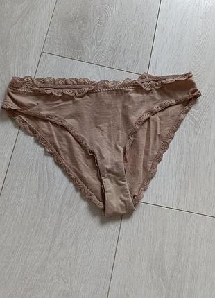 Бежевые трусики базовые коттоновые трусы телесные intimissimi m м 10 38 46