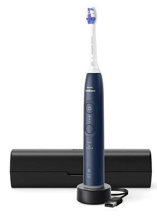 Электрическая зубная щетка philips sonicare 6100 series hx7403/05 синий 62000 к/мин 1 звуковая насадка футляр для ежедневного