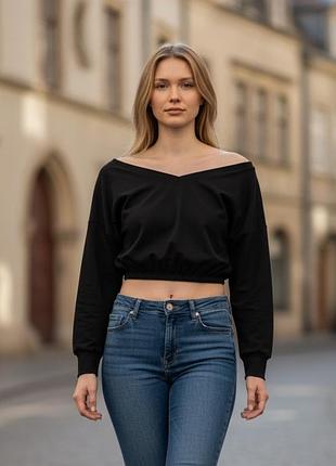 Топ женский укороченный с открытыми плечами