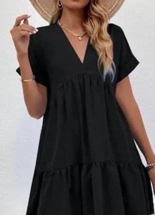 Черное ярусное платье shein,l