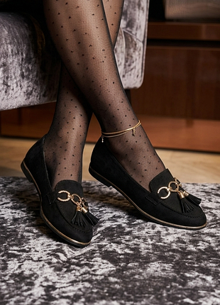 🧊 лоферы туфли primark с золотистым декором u93 eur36 22.5cm ширина 7см