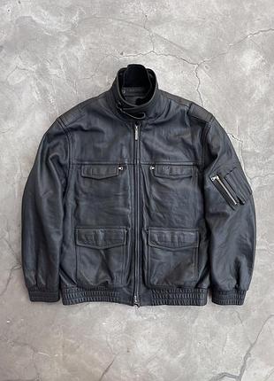 1994 german police officer’s jacket, heavyweight; tanned lambskin leather; x7 riri zippers; polizei jacket by hackel & co. (munster)
