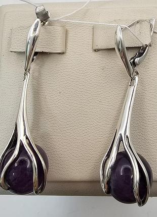 Сережки серебряные с аметистом 10,42 г