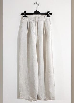 Брюки льняные широкие hennes and mauritz handm hm
