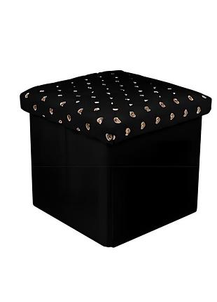 Тумба-пуф stenson golden dots – мягкий пуф со съемным верхом, черная фланель, 35 см