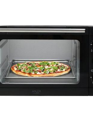 Електрична міні-духовка adler ad 6029, 14 л, 1200 вт, 100–230 °c, таймер 60 хв, 3 режими, чорна