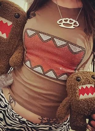 Лонгслів domo-kun зі стразами