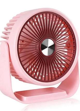 Настольный аккумуляторный вентилятор portable small fan usb zb124a розовый
