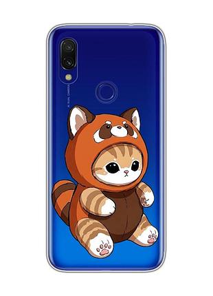 Прозорий чохол для xiaomi redmi 7 котик панда (принт 423)