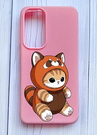 Матовий рожевий чохол на samsung galaxy s24 котик панда (принт 423)