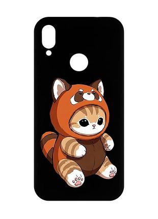 Матовий чорний чохол на xiaomi redmi note 7/7 pro котик панда (принт 423)