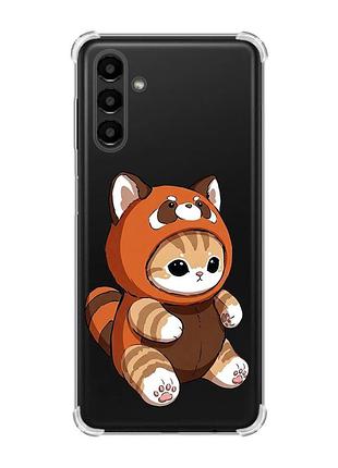 Чехол с утолщёнными углами для samsung galaxy a04s/a13 5g котик панда (принт 423)