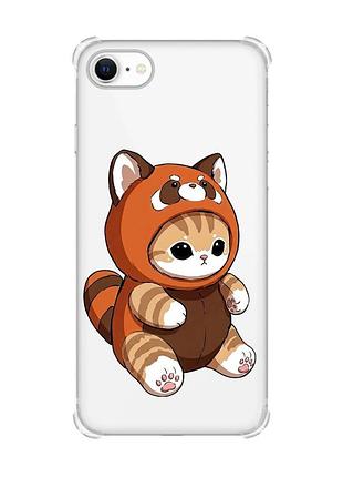 Чехол с утолщёнными углами для iphone 7 / 8 котик панда (принт 423)