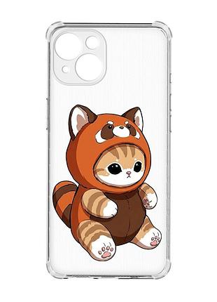 Чохол із потовщеними кутами на iphone 15 котик панда (принт 423)