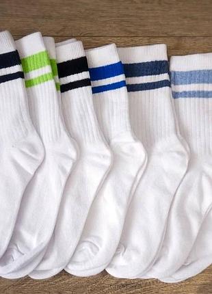Носки высокие набор 7 пар pepperts lycra® белые с полоской сверху 31-34