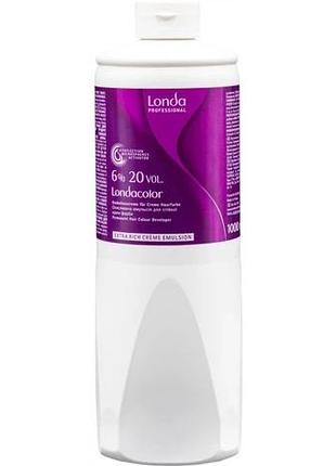 Окислювальна емульсія londa professional 6% для стійкої крем-фарби londacolor permanent cream 20 vol. 1000 мл