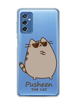 Прозрачный чехол на samsung galaxy m52 пушин кот (принт 424)