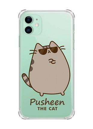Чохол з потовщеними кутами на apple iphone 11 (6.1) пушин кіт (принт 424)