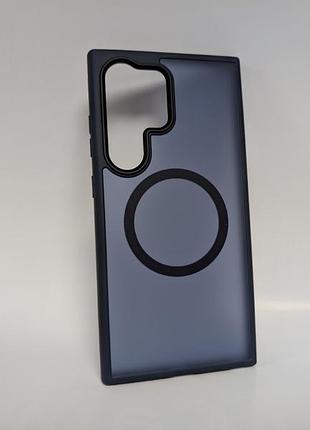 Чехол для samsung galaxy s24 ultra, ummi matte, с магнитным кольцом, противоударный, с magsafe, матовый, синий