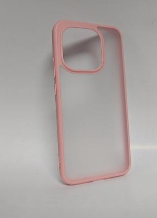 Чехол для xiaomi 15t, wlons, силиконовый (tpu), полупрозрачный, матовый, розовый