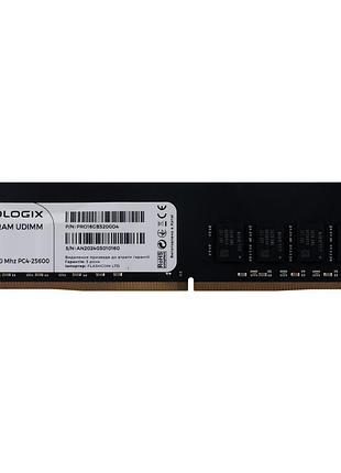 Оперативная память prologix dimm ddr4 16 гб 3200 мгц cl22 черная (pro16gb3200d4)