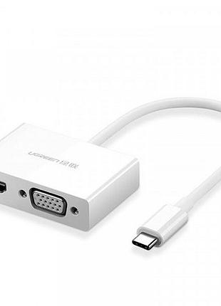 Переходник-конвертер usb type c to hdmi/vga ugreen mm123 30843 белый