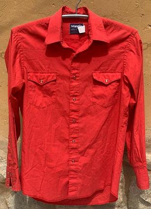 Wrangler cowboy cut  винтажная рубашка с перламутровыми кнопками, 80-90 г.