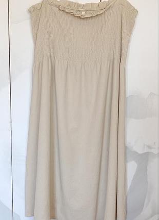 Сукня сарафан міді бежевий h&m, розмір 56-58 (арт710)