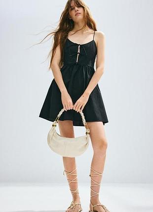 Новое платье из поплина с завязками h&m