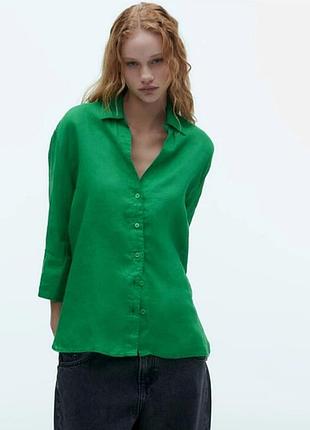 Женская блуза из льна zara р.58.