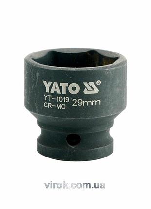 Головка торцевая ударная 6-гранная yato : квадрат 1/2", м=29 мм, l=48 мм [22/88]