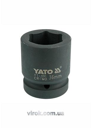 Головка торцева ударна 6-гранна yato : квадрат 1", м = 36 мм, l = 65 мм [6/24]