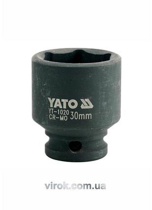 Головка торцевая ударная 6-гранная yato : квадрат 1/2", м=30 мм, l=48 мм [24/96]