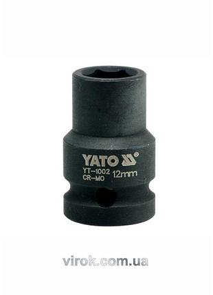 Головка торцева ударна 6-гранна yato : квадрат 1/2", м= 12 мм, l= 39 мм [60/240]