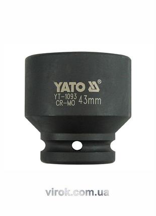 Головка торцева ударна 6-гранна yato : квадрат 3/4", м= 43 мм, l= 57 мм [4/16]