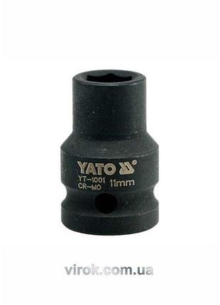 Головка торцевая ударная 6-гранная yato : квадрат 1/2", м=11 мм, l=39 мм [60/240]