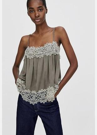 Топ zara з мереживом