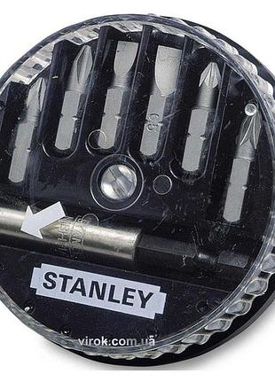 Набір насадок викруткових stanley : (sl5-6,5 ph0-1-2 pz1-2), магнітний тримач 1/4". 7 шт. dw