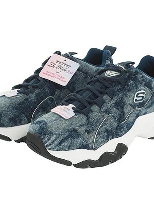 Жіночі джинсові хвилясті кросівки skechers d'lites 3, розмір 36,5/37