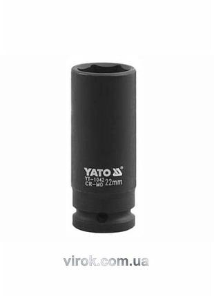 Головка торцевая ударная 6-гранная yato : удлиненная, квадрат 1/2", м=29 мм, l=78 мм [10/40]
