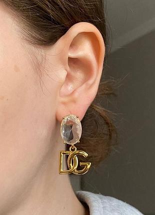 Изысканные серьги позолота 18к с камушками