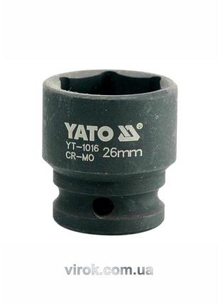 Головка торцевая ударная 6-гранная yato : квадрат 1/2", м= 26 мм, l=4 мм [24/96]