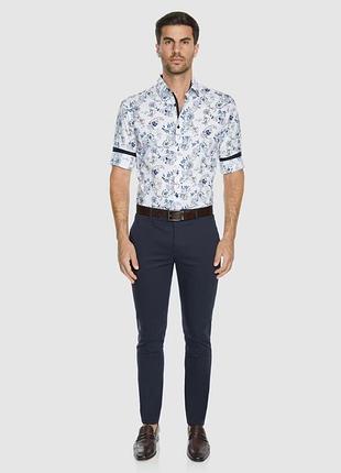 Мужские брюки tarocash синие slim fit 42(l-xl)