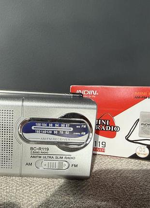 Радиоприемник indin bc-r119 - fm\am туристическое радио на батарейках, радіо на батарейках