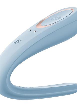 Вибратор для пар satisfyer double classic light blue, 9х3,5 см. 4