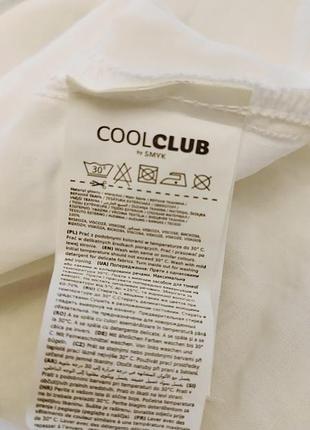 Белая новая блузка для девочки cool club 146 10-11 лет короткий рукав черный кант кежуал 5